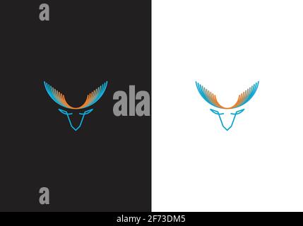 Deer Head Icon Logo vector template image Stock Vector