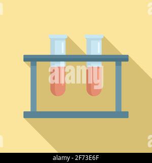 Test tubes stand icon, flat style Stock Vector