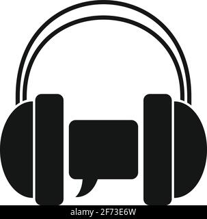 Audio linguist icon, simple style Stock Vector