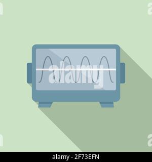 Wave oscillator icon, flat style Stock Vector