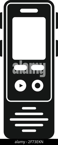 Linguist dictaphone icon, simple style Stock Vector