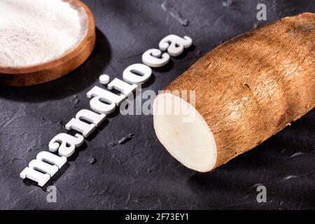 Raw cassava starch - Manihot esculenta Stock Photo