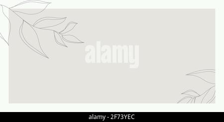 Cute Abstract Botanical art template with leaves on grey background for stationery and jewellery,advertising,greeting cards,to do lists, logo Stock Vector