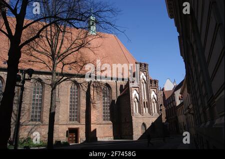 Die am Reformationsplatz 1 in der Spandauer Altstadt gelegene Kirche St. Nikolai Stock Photo
