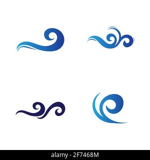 Ocean Wave Logo vector illustration design Template - Vector Stock Vector