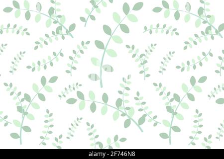 Delicate greenery element vector pattern Stock Vector