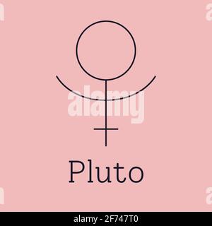Pluto astrological and zodiac symbol Stock Vector