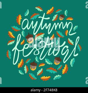 Autumn festival hand drawn vector poster. Stock Vector