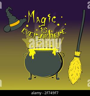 Magic is everywhere lettering poster. Stock Vector