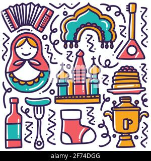 hand drawn doodle thailand holiday Stock Vector