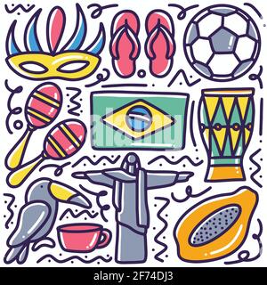 hand drawn doodle brazil holiday Stock Vector
