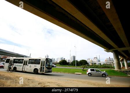 salvador, bahia / brazil - august 12, 2014: view of the Viaduct Complex of the Rotula do Abacaxi. The set is part of the Baia de Todos os Santos Expre Stock Photo