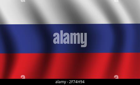 realistic Russian flag-waving vector illustration Stock Vector