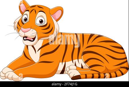Cartoon tiger isolated on white background Stock Vector Image & Art - Alamy