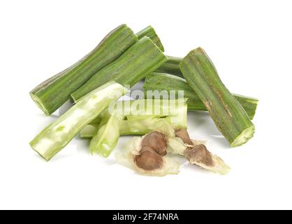 Moringa on white background. Stock Photo