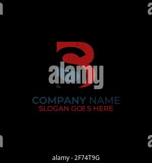 BS letter name logo designs with grunge style, SB letter name vintage logo design template Stock Vector