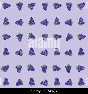 Blue Grape seamless pattern vector blue color background Stock Vector