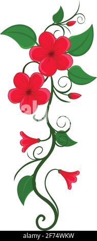 Floral design pattern stock illustration vector isolated in white background Stock Vector