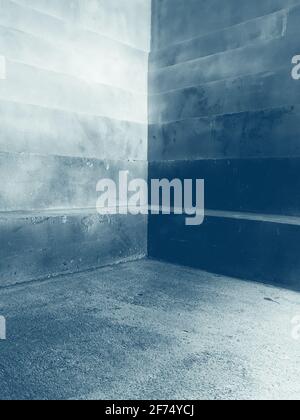 abstract stone background with steps, blue toning. Stock Photo