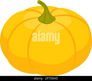 Isolated pumpkin icon on white background. Flat vector isometric illustration. Stock Vector