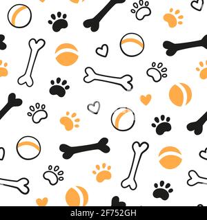 Seamless pattern with heads of different breeds dogs. Corgi, Beagle, Chihuahua, Terrier, Pomeranian Stock Vector