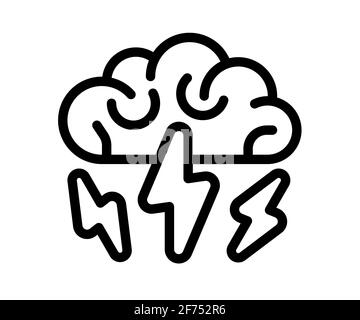 thinking brainstorm reasoning single isolated icon with filled outline ...