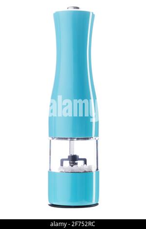 Electric mill for salt and pepper. Spices grinder isolated on white background. Stock Photo