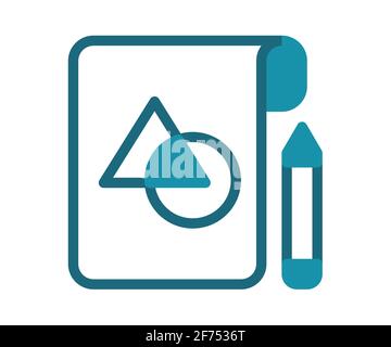 concept blueprint sketching single isolated icon with flat style vector ...