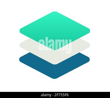 layer design arrange single isolated icon with filled outline line ...