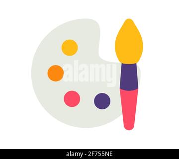 art drawing painting single isolated icon with filled outline line ...