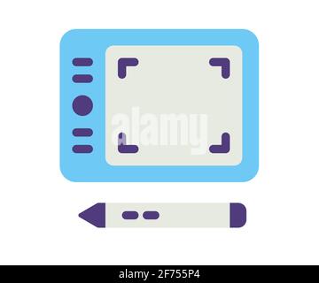 tablet drawing pen single isolated icon with filled outline line style ...