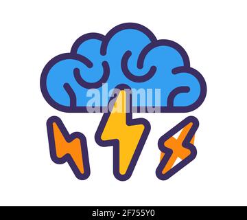 thinking brainstorm reasoning single isolated icon with outline style ...
