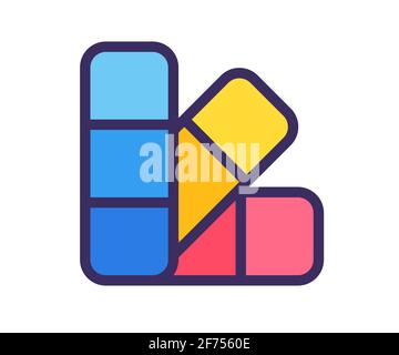 palette color coloring single isolated icon with outline style vector ...