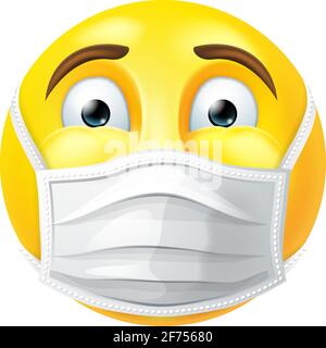 Emoticon Emoji PPE Medical Mask Face Icon Stock Vector