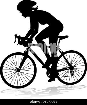 Bike and Bicyclist Silhouette Stock Vector