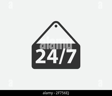 24 Hours a day service icon symbol vector. Signs and symbol for websites, web design, mobile app Stock Vector