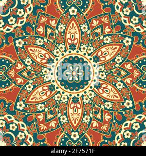 Seamless mandala pattern. Vintage decorative background Stock Vector