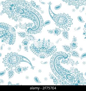 Paisley Ornamental seamless pattern. kalamkari vector fabric background Stock Vector