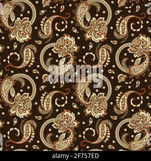 Floral Paisley Ornamental seamless vector pattern. Stock Vector