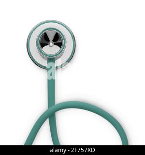 Stethoscope 3d illustration. Medical tool to diagnostic and treatment illness. Vector Stock Vector