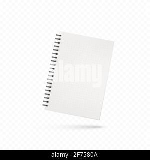 Design of notebook. Template of office notepad with white pages. Vector illustration Stock Vector