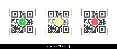 QR Codes icon complete, warning, error Stock Vector