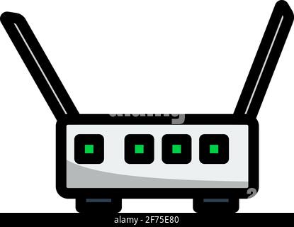 Wi-Fi Router Icon. Editable Bold Outline With Color Fill Design. Vector Illustration. Stock Vector