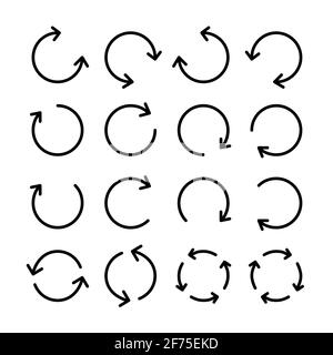 Refresh and rewind arrow icons set. Pixel perfect Stock Vector