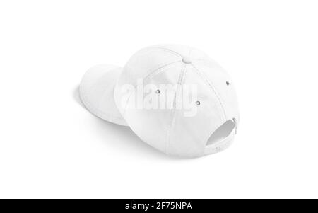 Blank white baseball cap mockup, back view Stock Photo