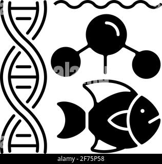 Marine biology black linear icon Stock Vector