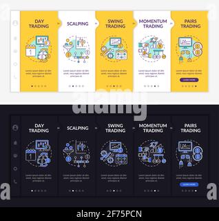 Stockbroking strategies onboarding vector template Stock Vector