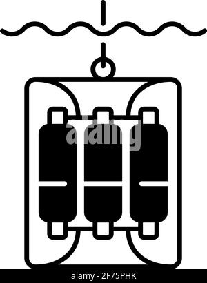 Water sampler black linear icon Stock Vector