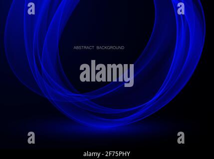 Abstract swirl energy circle Blue element design wave Stock Vector