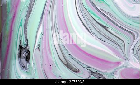 The colors of the aqueous ink are translucent. Abstract multicolored marble texture background Stock Photo